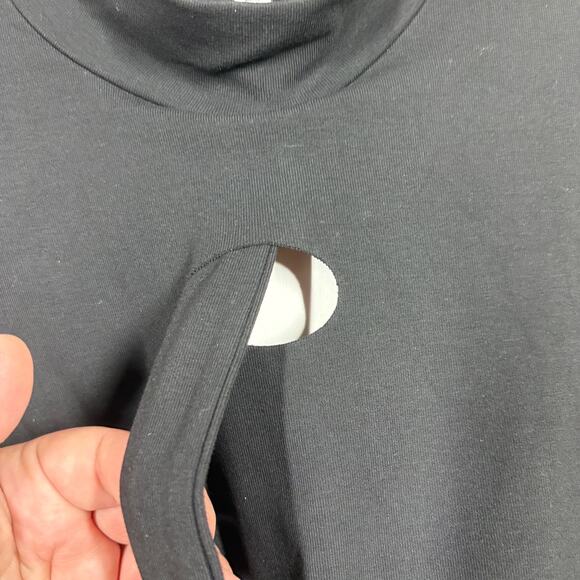 Uoozee Size Medium Mock Neck Accordion Pleat Maxi Dress Black Sleeveless - Picture 7 of 12